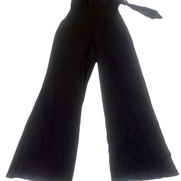 Donna Karan Women's Asymmetric Neck Draped Bodice Jumpsuit, Black,Size 8 - Picture 7 of 10